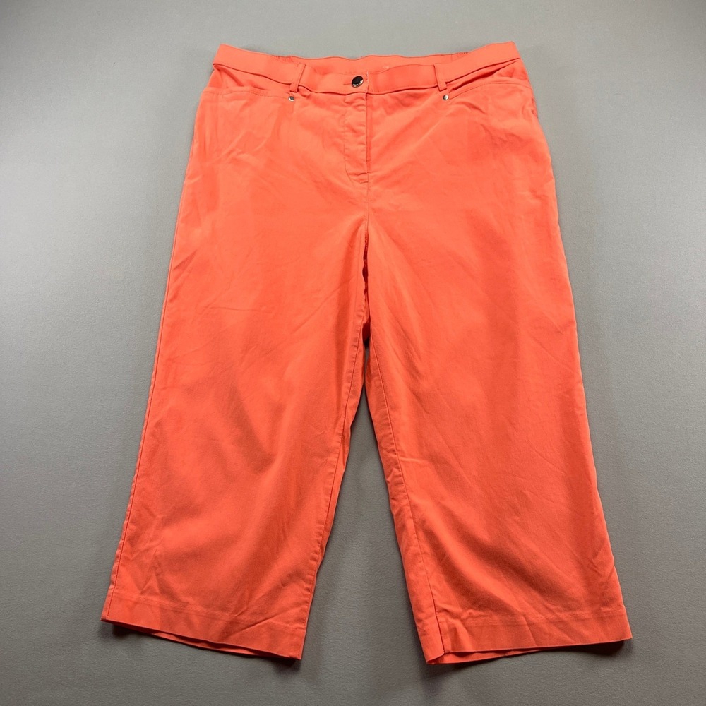 Allison Daley Capri Pants Womens 34 Orange High Rise Resort Wear Straight Leg